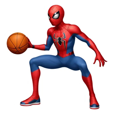 Spider-Man with a football in one hand and a basketball in the other hand sticker