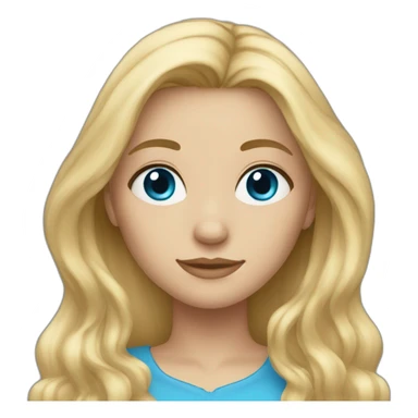 blonde girl with long hair and darker blue eyes sticker
