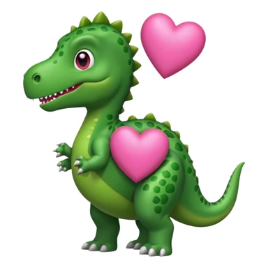 dinosaur holding pink heart  sticker