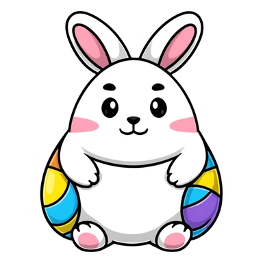 Fat Easter bunny  sticker