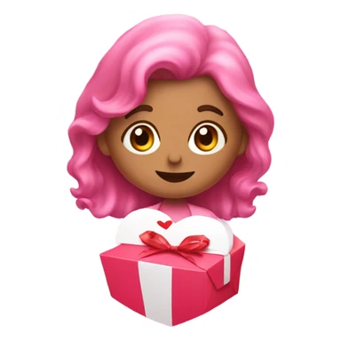 Pink valentines card sticker