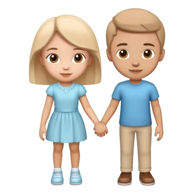 generate realistic detailed boy and girl with hi hand 3d style sticker