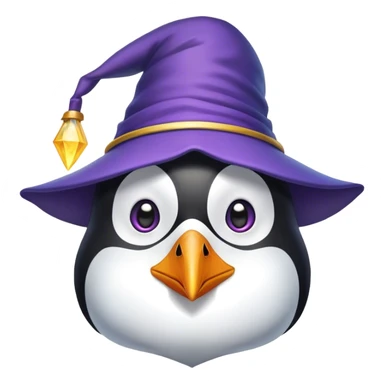 wizard penguin face sticker