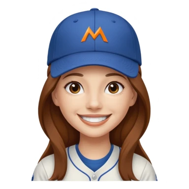 dziewczyna w długich brązowych włosach z czapką z daszkiem zespołu mclaren sticker