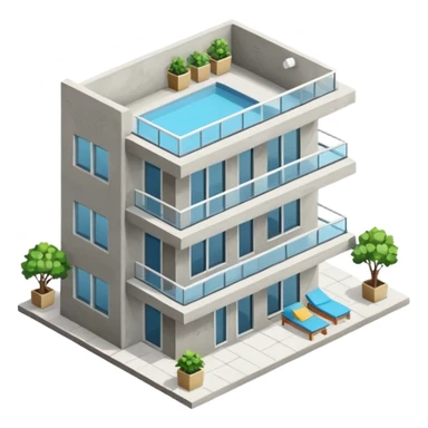 isometric apartment with balcony sticker