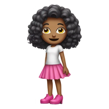 little monster with a pink skirt on and little pink heels sticker