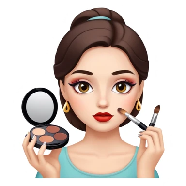 girl doing makeup sticker