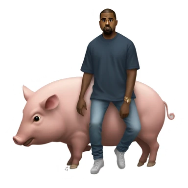 Kanye West dapping up a hog sticker