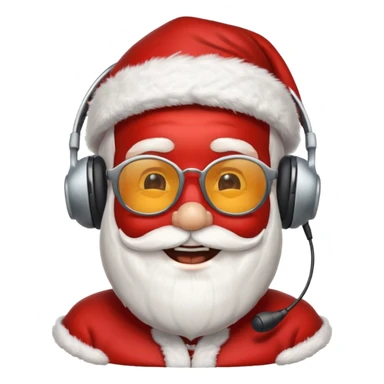 santa klaus with sunglasses with big smile with headphones sticker