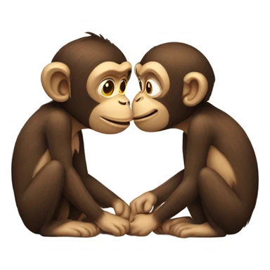 two monkeys are kissing sticker