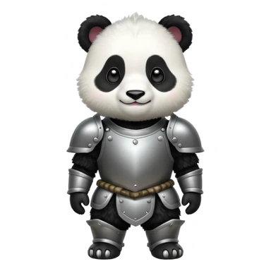 baby panda in armor, full body, smile sticker