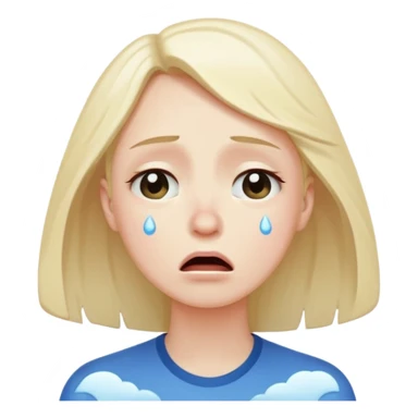 Crying looking at the sky sticker