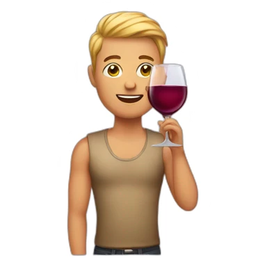 Gay with wine sticker