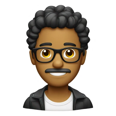 Miguel, pelo rizado, gafas sticker