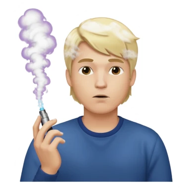 vaping male with blonde hair sticker