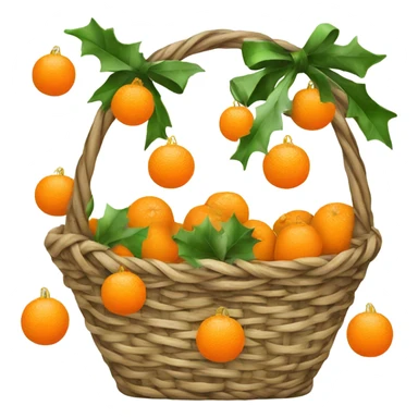 Christmas basket with tangerines sticker