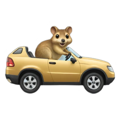 quokka wallaby driving in car sticker