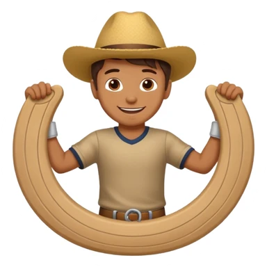 Small guy playing horseshoes  sticker