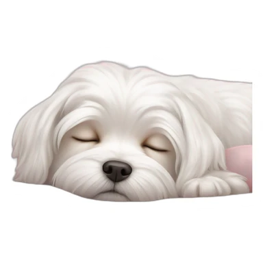 maltese dog sleeping sticker