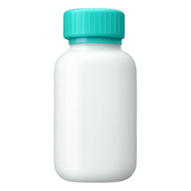 white and teal pill bottle sticker