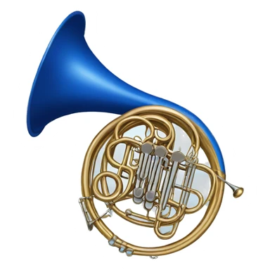 french horn that is the color blue sticker