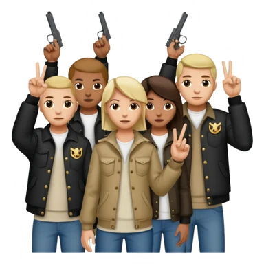 Norteño gang with 14, hand gang signs and guns sticker