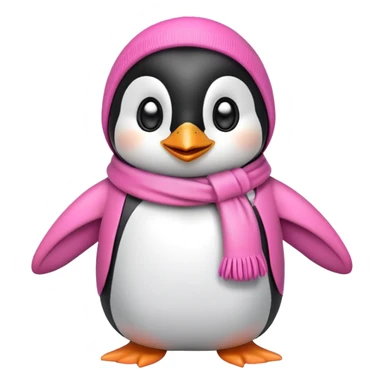 penguin with pink clothes sticker