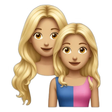 deux filles une fille blonde et fille cheveux noir sticker