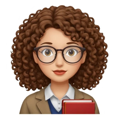 woman student , curly hair sticker