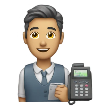 clerk with the dataphone sticker