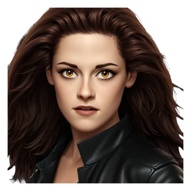 girl in leather jacket portrait sticker