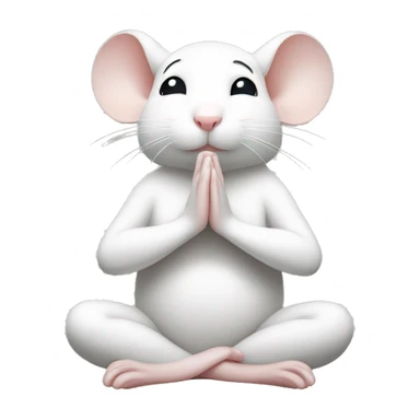 Cute little white mouse meditating sticker