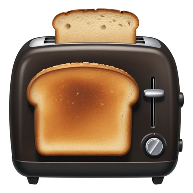 An overly toasted slice of bread, dark brown to nearly black, with burnt edges and a rough, crispy surface — showing signs of being left in the toaster too long sticker