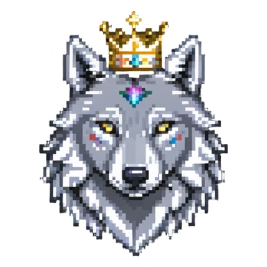 wolf with a crown sticker