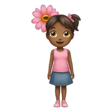 little girl with aflower sticker