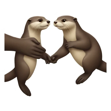 otter holding another otter's hand sticker