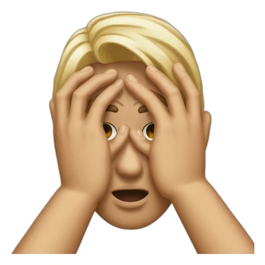 two hands facepalm sticker