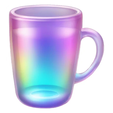 Sparkly glossy Pastel iridescent glass crystal glass cup sticker