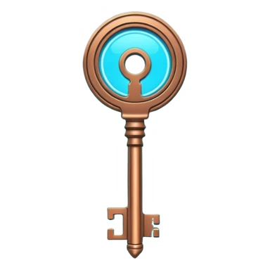 cyber neon bronze key sticker