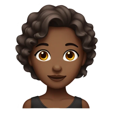 A girl with brown skin and wavy dark brown hair and black eyes sticker