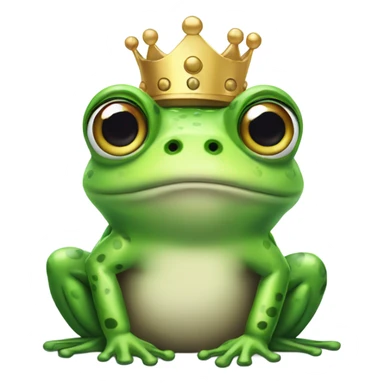 Frog with big eyes and a cute face and crown  sticker