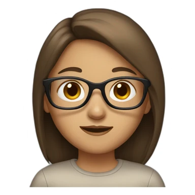 A girl with glasses and brown hair sticker