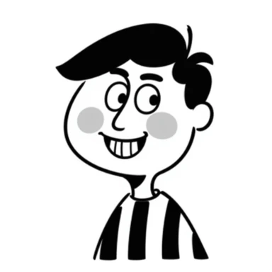 funny face with big grin and rosy cheeks sticker