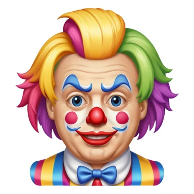 trump as a clown with colorful wig sticker