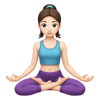 Garudasana by a girl 2D cartoon style sticker