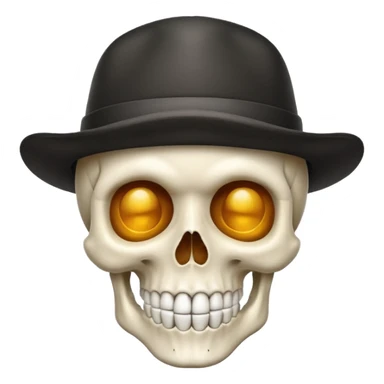 Skull emoji with a hat sticker