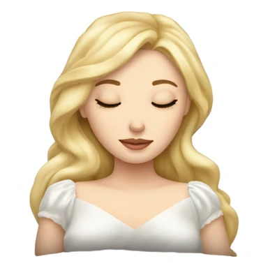 sleeping beauty blonde white girl with a silk pillow sticker