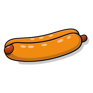 simple cartoon sausage, classic style sticker