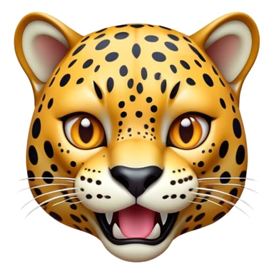 Cinematic Comical Jaguar Portrait Emoji, Head tilted dramatically with an exaggeratedly shocked expression, featuring a sleek, agile form with bold spotted patterns and wide, comically expressive eyes full of humorous disbelief, Simplified yet hilariously expressive features, highly detailed, glowing with a slightly sassy wild glow, high shine, dramatic yet playful, stylized with an air of quirky feline attitude, soft glowing outline, capturing the essence of a meme-worthy jaguar that appears ready to side-eye its way into viral fame instantly! sticker