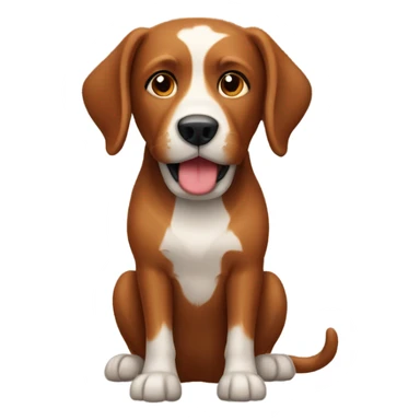 Brown dog wearing one antler sticker